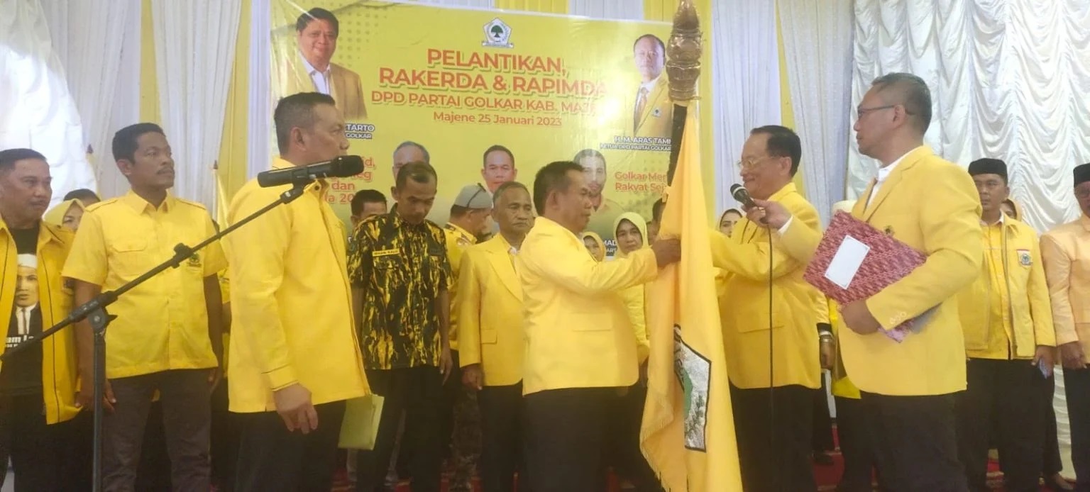 Selamat! Dilantik Aras Tammauni, Lukman Nurman Resmi Pimpin DPD II Partai Golkar Majene