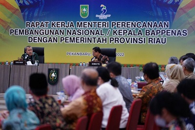 Gubernur Syamsuar Minta Kementerian PPN/Bappenas Dukung Pembangunan Infrastruktur di Riau