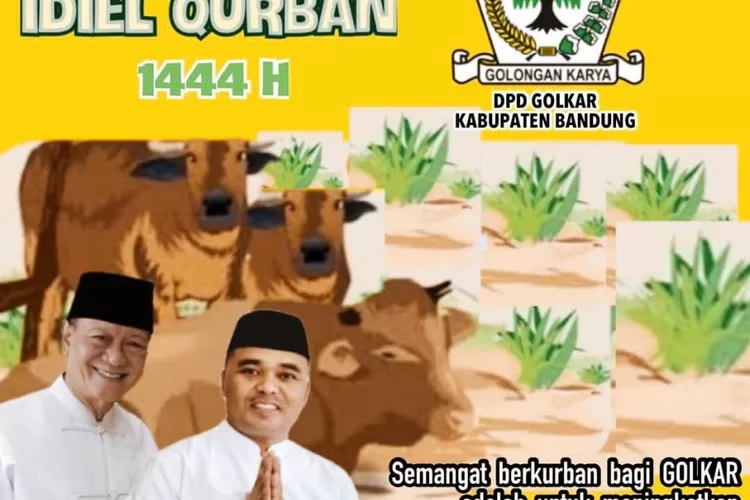 Ketua Golkar Kabupaten Bandung, Sugianto Berikan Total 62 Hewan Kurban Ke Seluruh Dapil