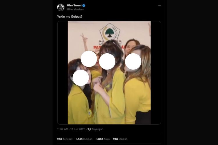 Sarmuji Beri Klarifikasi Kabar Viral Kader Perempuan Partai Golkar Jatim Joget-Joget