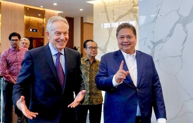 Bertemu Airlangga Hartarto, Sir Tony Blair Apresiasi Pembangunan Indonesia: 'Remarkable' dan 'Extraordinary'