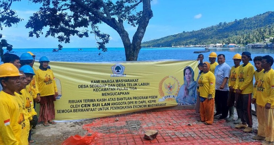 Cen Sui Lan Kucurkan Rp.500 Juta Untuk Realisasi Perbaikan Jalan Lingkar 2 Desa di Natuna