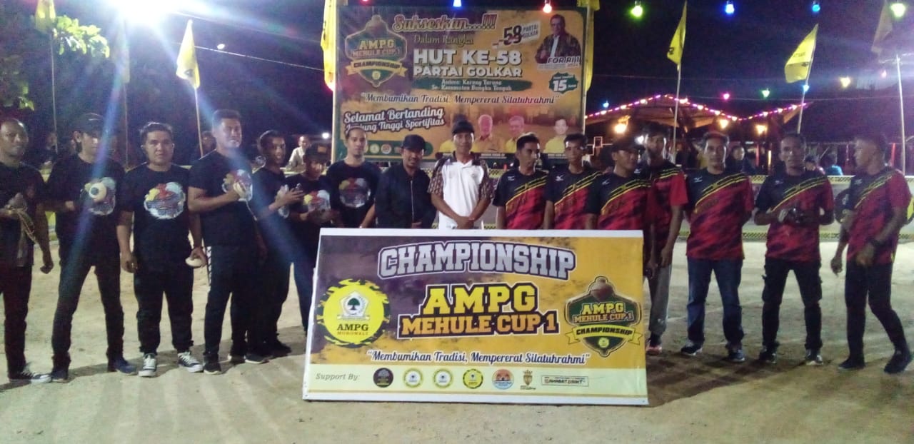 Semarak HUT Partai Golkar Ke-58, AMPG Morowali Gelar Kompetisi Permainan Tradisi Mehule Cup I di Bungku Beach