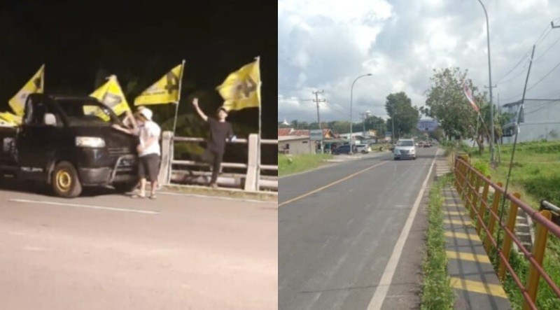 Duh! Bendera Partai Golkar Dirusak dan Dicopoti Paksa Oknum Tak Bertanggung Jawab di Lampung Selatan