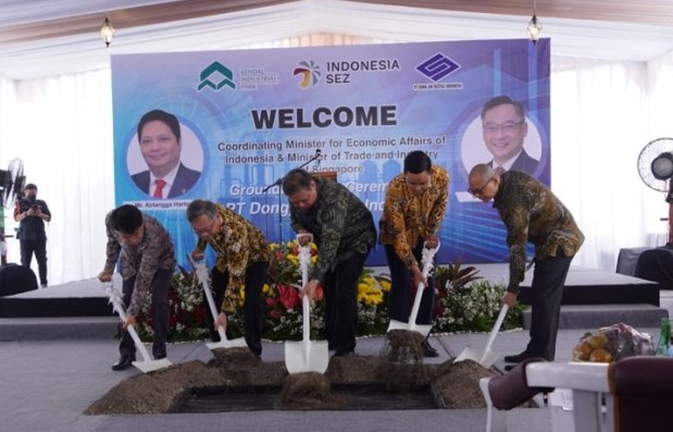 Airlangga Hartarto Ajak Mendag Singapura Ground Breaking Pabrik Tekstil KEK Kendal