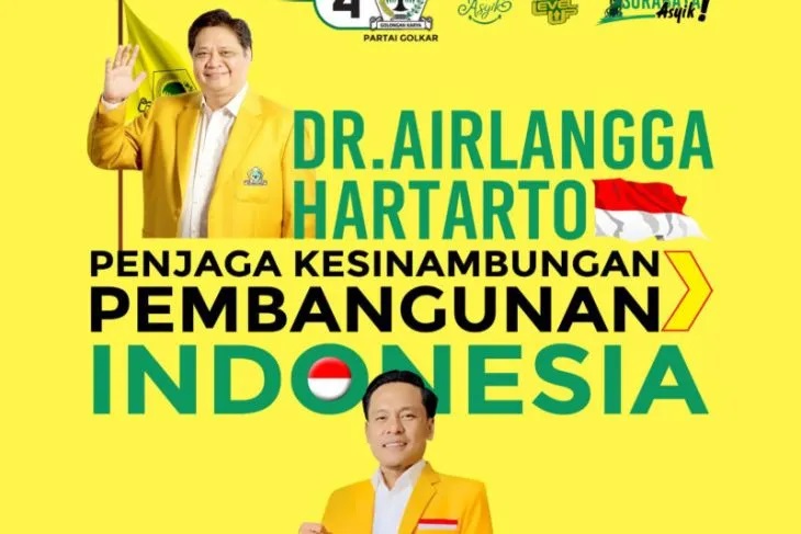 Baliho Airlangga Hartarto Penjaga Kesinambungan Pembangunan Indonesia Bertebaran di Surabaya