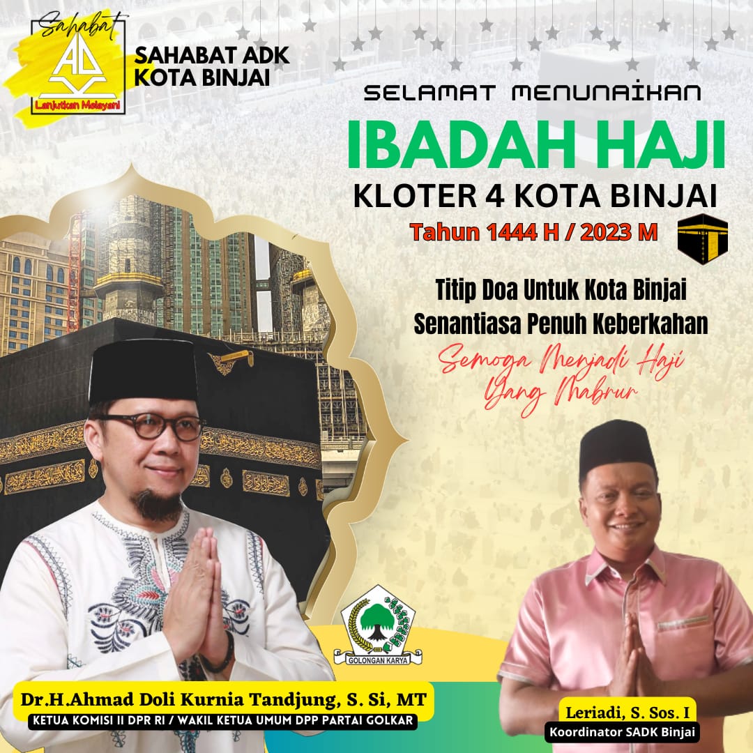 Sahabat ADK, Leriadi Doakan Jamaah Haji Kota Binjai Selamat Sampai Tujuan dan Pulang Membawa Keberkahan