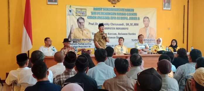 Rajin Turun Ke Dapil, Yuddy Chrisnandi Konsolidasi Bersama Relawan TPPG di Indramayu