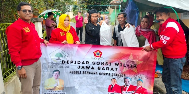 SOKSI Jabar Turun Langsung Bantu Warga Korban Gempa Cianjur