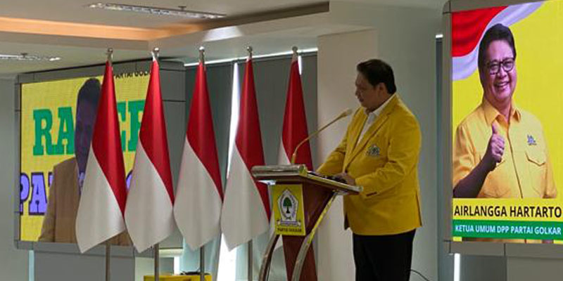 Airlangga Hartarto di Rakernas: Partai Golkar Konsisten Perjuangkan Sistem Proporsional Terbuka